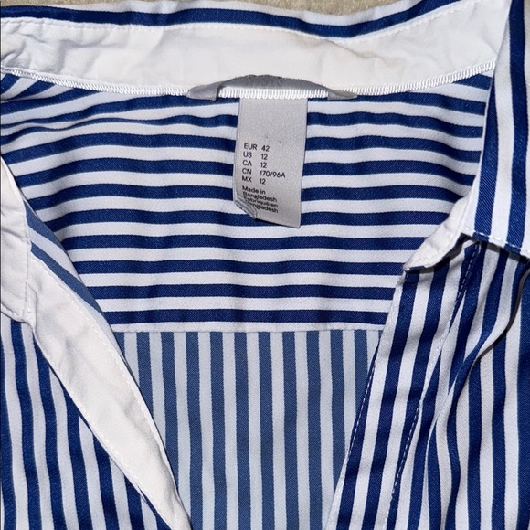 Blue Striped Women’s Dress Shirt - Picture 2 of 3